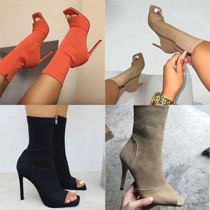 Women's high heel fish mouth boots